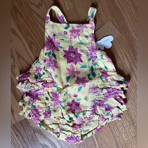 Angel Dear Floral Ruffled Bubble Romper